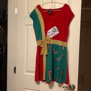 HOOKED UP by I.O.T. Knit Sweater Dress Christmas Holiday Hooded size Large